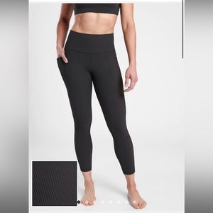 Athleta Salutation Stash Pocket Rib 7/8 Tight - Black